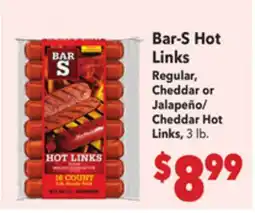 Vallarta Supermarkets Bar-S Hot Links offer