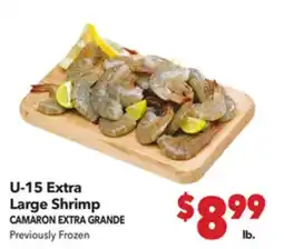 Vallarta Supermarkets U-15 Extra Large Shrimp/CAMARON EXTRA GRANDE offer