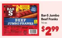 Vallarta Supermarkets Bar-S Jumbo Beef Franks offer