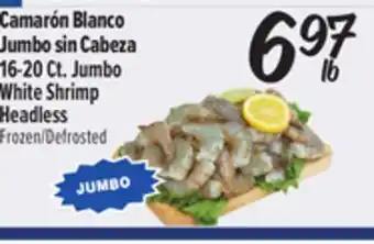 El Super Camarón Blanco Jumbo sin Cabeza / Jumbo White Shrimp Headless offer