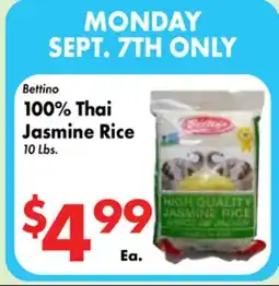 Valley Marketplace Bettino 100% Thai Jasmine Rice offer