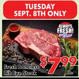 Valley Marketplace Fresh Boneless Rib Eye Steak offer
