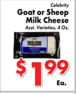 Valley Marketplace Celebrity Goat or Sheep Milk Cheese offer