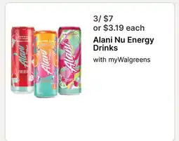 Walgreens Alani Nu Energy Drinks offer