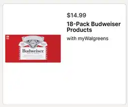 Walgreens 18-Pack Budweiser Products offer