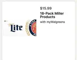 Walgreens 18-Pack Miller Products offer