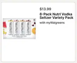 Walgreens 8-Pack Nutri Vodka Seltzer Variety Pack offer