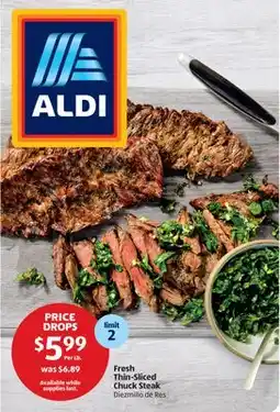 Aldi Fresh Thin-Sliced Chuck Steak offer