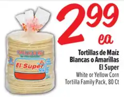 El Super Fresh Tortillas de Maíz Blancas o Amarillas El Super offer