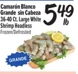 El Super Fresh Camarón Blanco Grande sin Cabeza offer