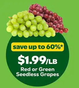 Grocery Outlet Red or Green Seedless Grapes offer
