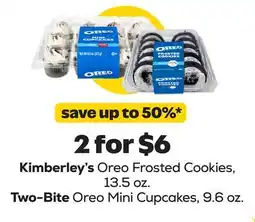 Grocery Outlet Kimberley's Oreo Frosted Cookies, 13.5 oz. Two-Bite Oreo Mini Cupcakes, 9.6 oz offer