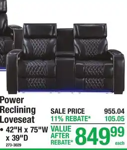 Menards Discovery Collection Power Reclining Loveseat offer