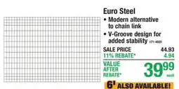 Menards Euro Steel Metal Panel offer