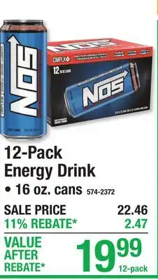Menards 12-Pack Energy Drink offer