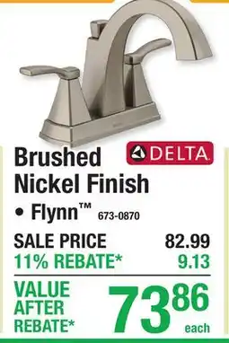 Menards Delta Brushed Nickel Finish offer