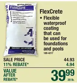 Menards FlexCrete STOP WATER LEAKS offer