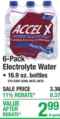 Menards Accel X 6-Pack Electrolyte Water offer