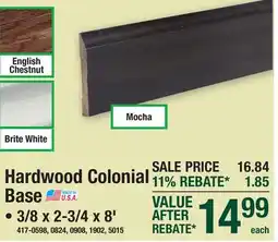 Menards Hardwood Colonial Base offer