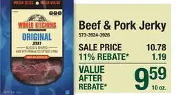 Menards World Kitchens Beef & Pork Jerky offer