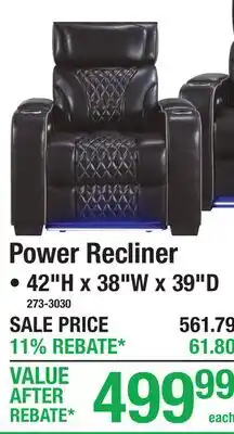 Menards Discovery Power Recliner offer