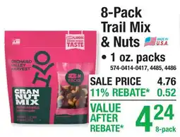 Menards 8-Pack Trail Mix & Nuts offer