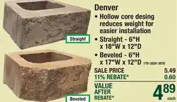 Menards Denver RETAINING WALL BLOCKS offer