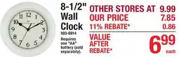 Menards 8-1/2 Wall Clock offer