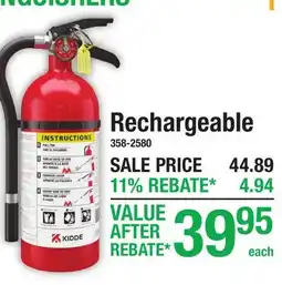 Menards Rechargeable FIRE EXTINGUISHERS offer
