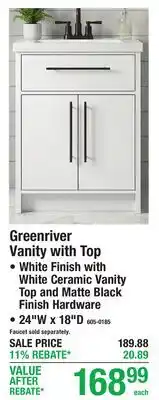 Menards Greenriver Vanity with Top offer