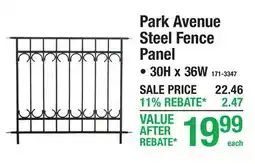 Menards Park Avenue Steel Fence Panel offer