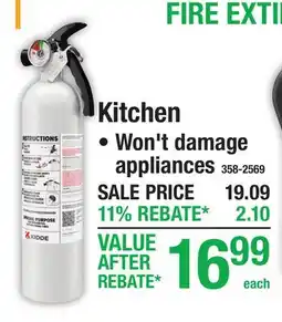 Menards Kitchen FIRE EXTINGUISHER offer