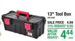 Menards 13 Tool Box offer