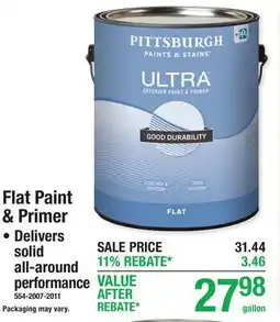 Menards Pittsburgh Flat Paint & Primer Paint offer
