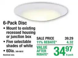 Menards 6-Pack Disc Lighting offer