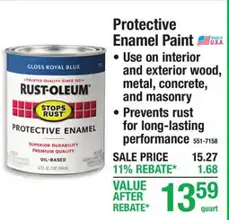 Menards RUST-OLEUM Protective Enamel Paint offer