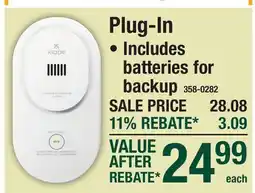 Menards Plug-In CARBON MONOXIDE ALARMS offer