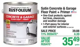 Menards Satin Concrete & Garage Floor Paint + Primer offer