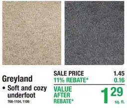 Menards Greyland Carpet offer