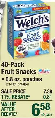 Menards 40-Pack Fruit Snacks offer