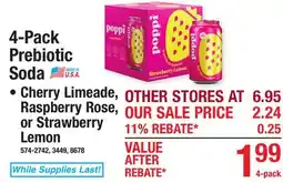 Menards 4-Pack Prebiotic Soda offer