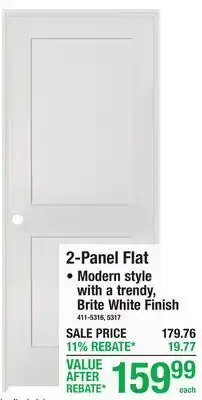 Menards 2-Panel Flat Prefinished Door offer