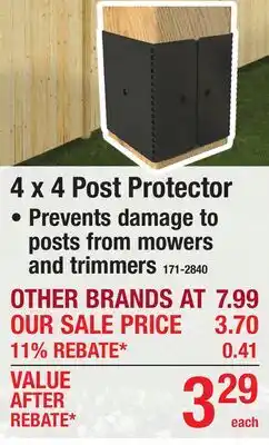 Menards 4 x 4 Post Protector Wood Panel offer