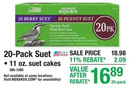 Menards 20-Pack Suet offer