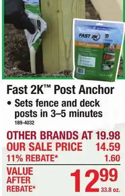 Menards Fast 2K Post Anchor offer