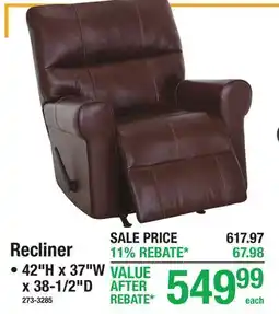 Menards MASON COLLECTION Recliner offer