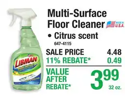 Menards LIBMAN Multi-Surface Floor Cleaner offer