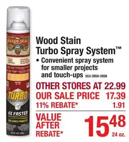 Menards Wood Stain Turbo Spray System offer