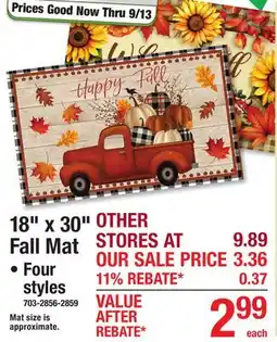 Menards 18 x 30 Fall Mat offer