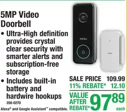 Menards AOSU 5MP Video Doorbell offer